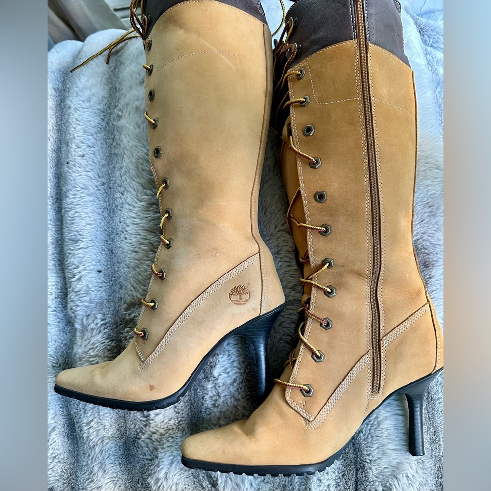 Timberland Veneda Carter Leather-Trimmed Nubuck Knee
Boots - Brown - Picture 11 of 16
